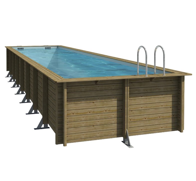 Сборный Прямоугольный каркасный деревянный бассейн для дачи Procopi (Франция) 6,0х1,33 (рис.1)